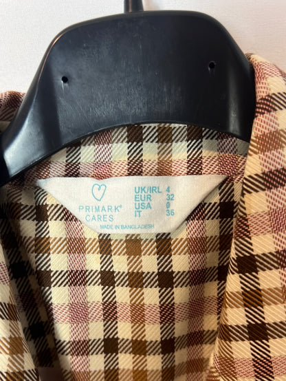 PRIMARK. Double-breasted checked blazer. Size XS