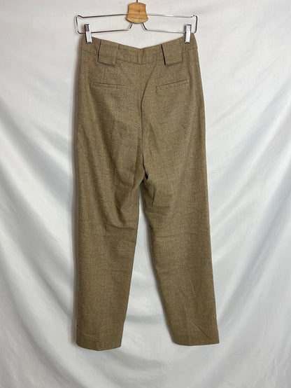 BA&amp;sh. Beige pleated trousers. Size 0( 36)
