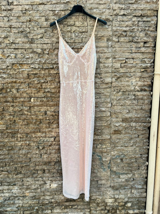 Vestido midi lentejuelas elástico