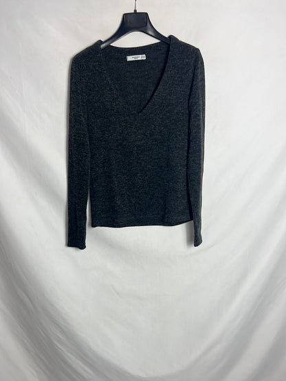 MANGO. Jersey gris oscuro. T XS