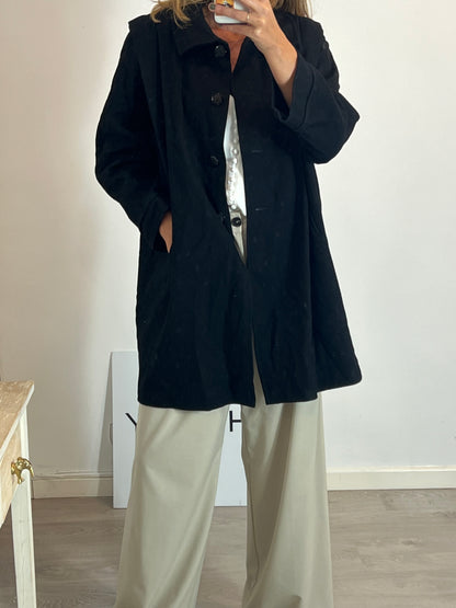 OTRAS. Abrigo paño Negro T.u (M/L)