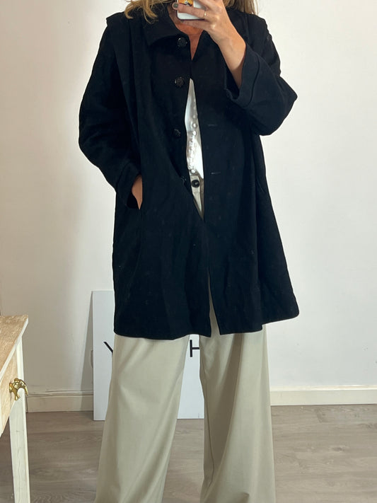 OTRAS. Abrigo paño Negro T.u (M/L)