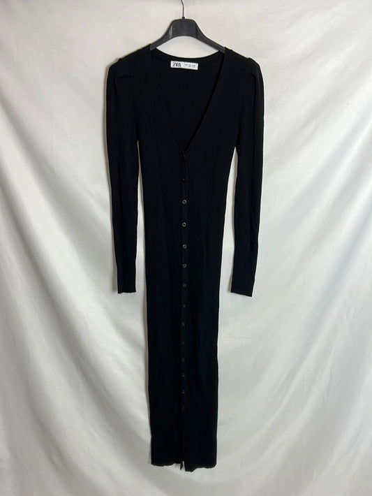 ZARA. Vestido midi canale abotonado. T m