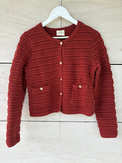 PETITE MENDIGOTE. Chaqueta punto granate