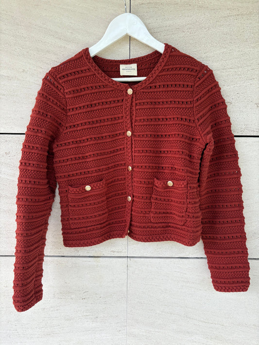 PETITE MENDIGOTE. Chaqueta punto granate