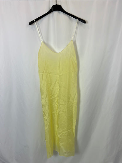 FORTE FORTE. Lime pleated midi dress. Size 36