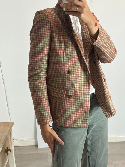 SEE U SOON. Checkered blazer with shiny threads. Size 2 (M)
