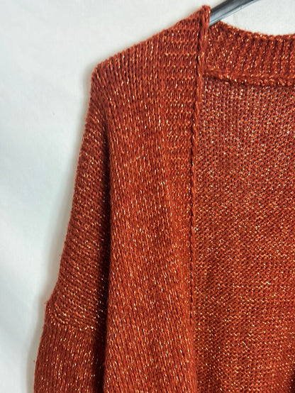 OTRAS. Cárdigan color caldera hilos brillo. T M