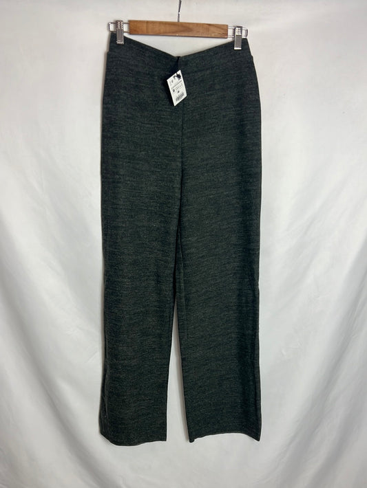 ZARA. Heathered grey wide-leg knit trousers. TS