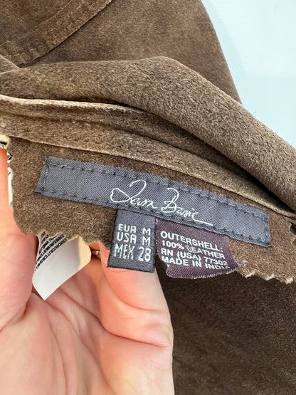 ZARA. Chaleco piel flecos. T M