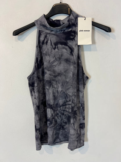 PINK WOMAN. top canalé tie dye T.l