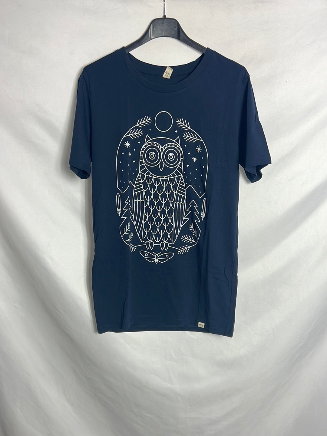WITUKA. Camiseta algodón azul búho. T S