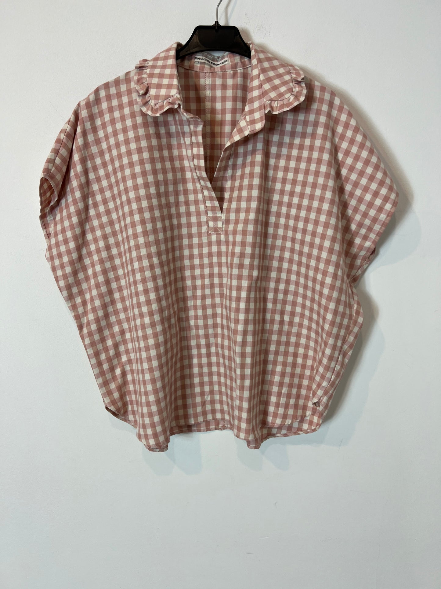 MYSULAFISH. Checkered blouse with collar detail. Medium/Large