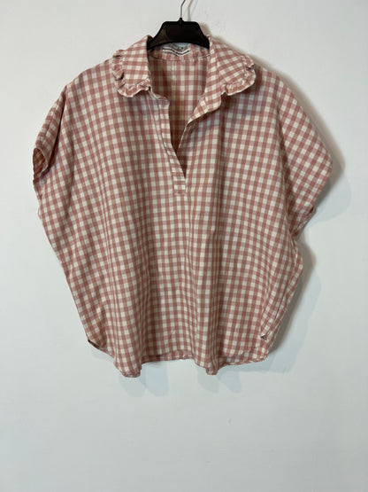 MYSULAFISH. Checkered blouse with collar detail. Medium/Large