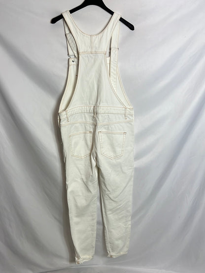 MANGO. Peto vaquero blanco costuras. T XS