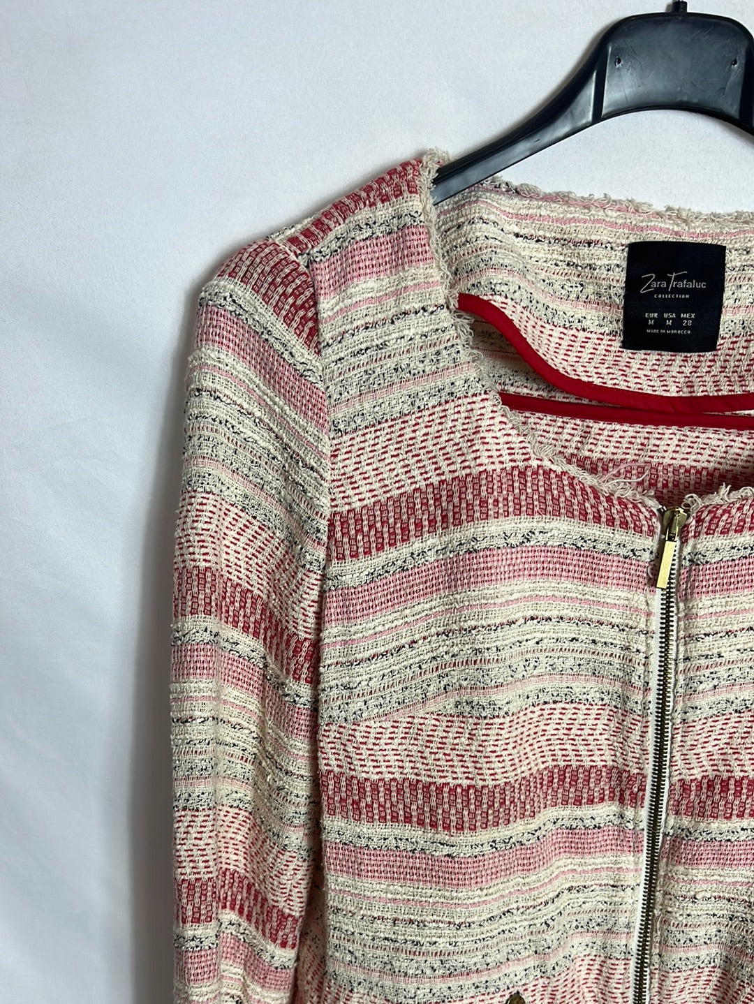 ZARA. Chaqueta tweed colores. T M