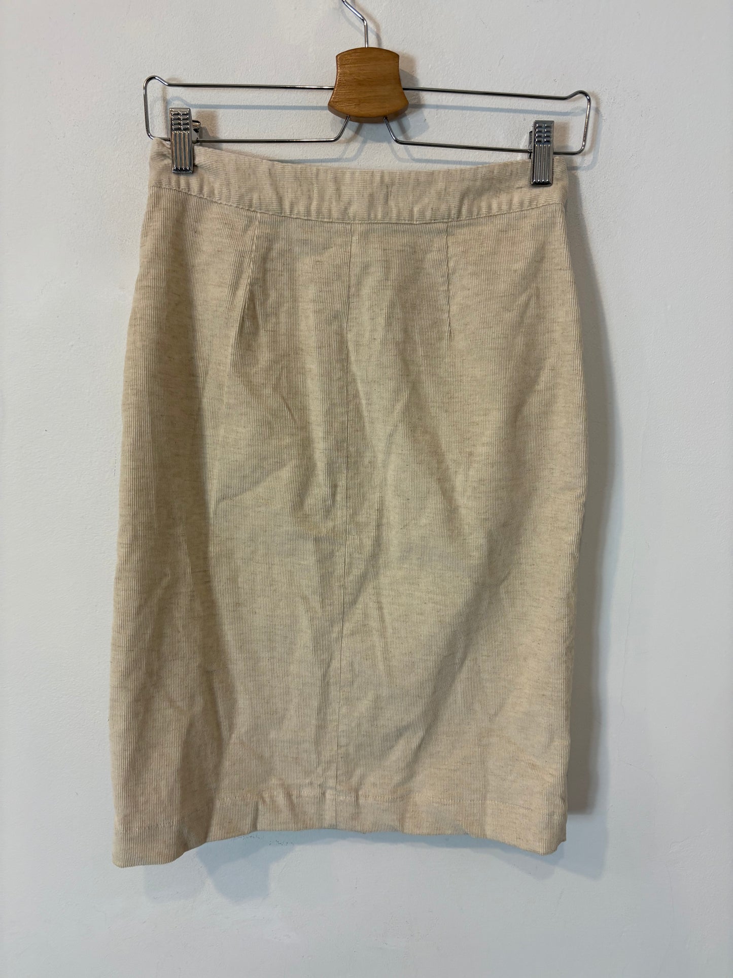 MASSCOB. Falda midi beige jaspeada