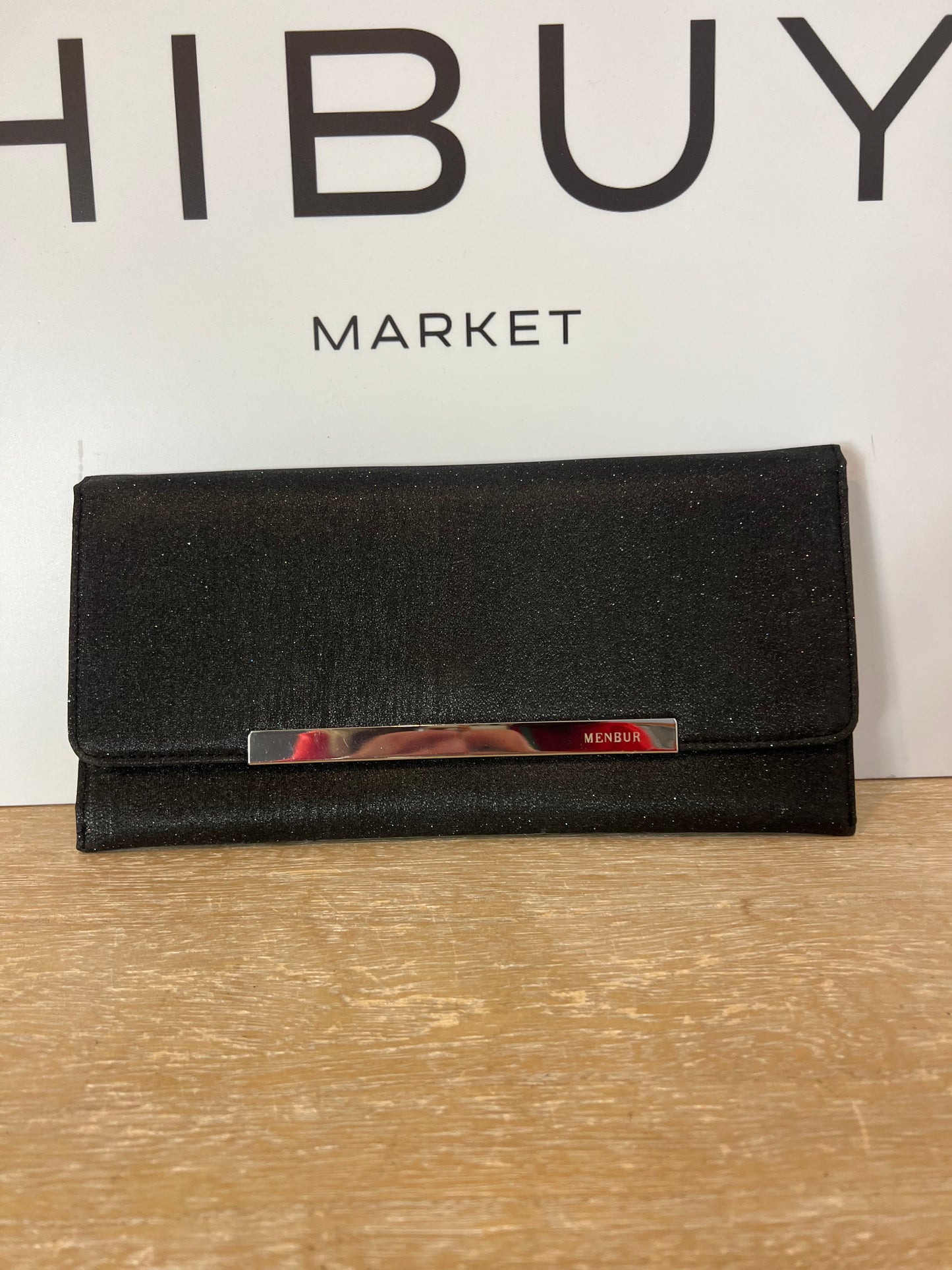 NEMBUR. Bolso de mano negro purpurina