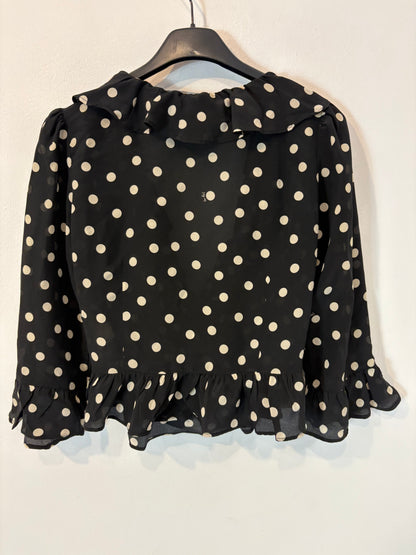 RÉALISATION. Top seda lunares ajustable en negro. T XS