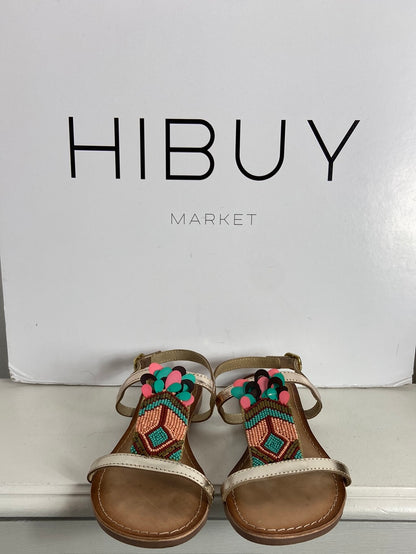 GIOSEPPO. Rhinestone leather sandals, size 37