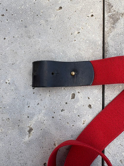 D&G. Cinturón rojo con piel