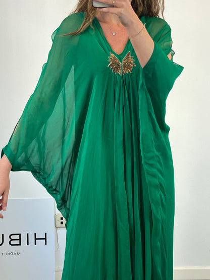 TEMBO. Vestido estilo kaftán verde. T S