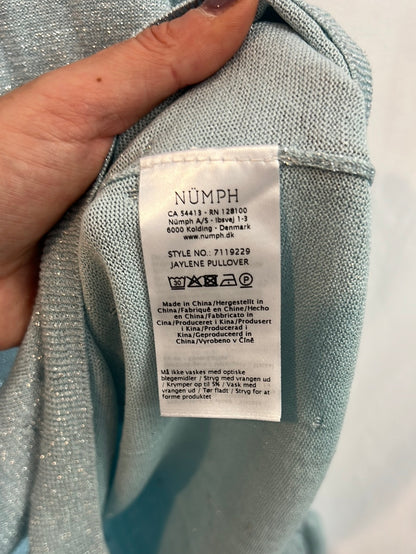 NÜMPH. Top azul hilos brillo  T.m