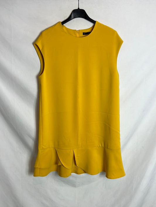 SFERA. Vestido corto amarillo volante. T M