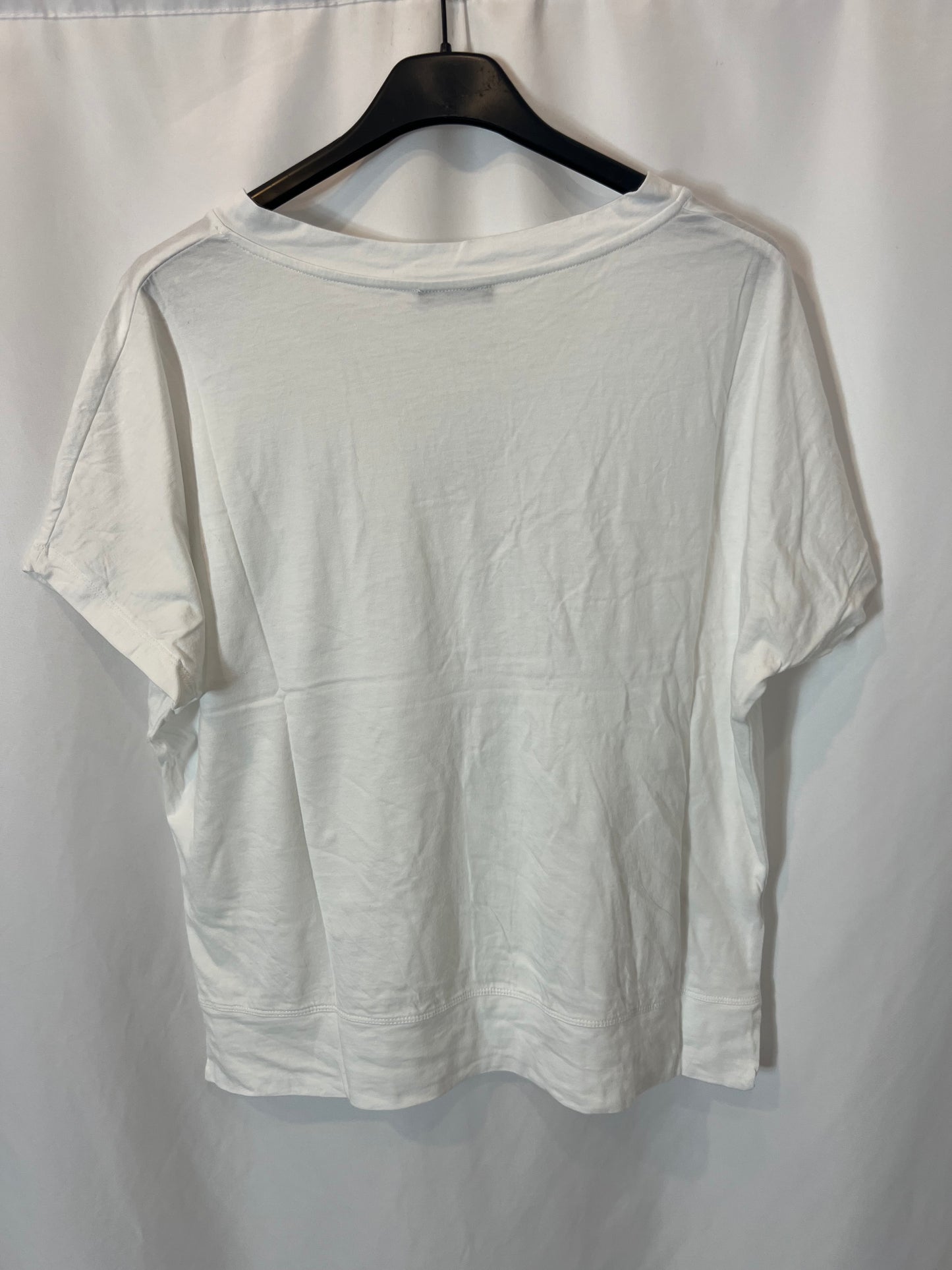 PARFOIS. Camiseta blanca cuello pico. T S/M