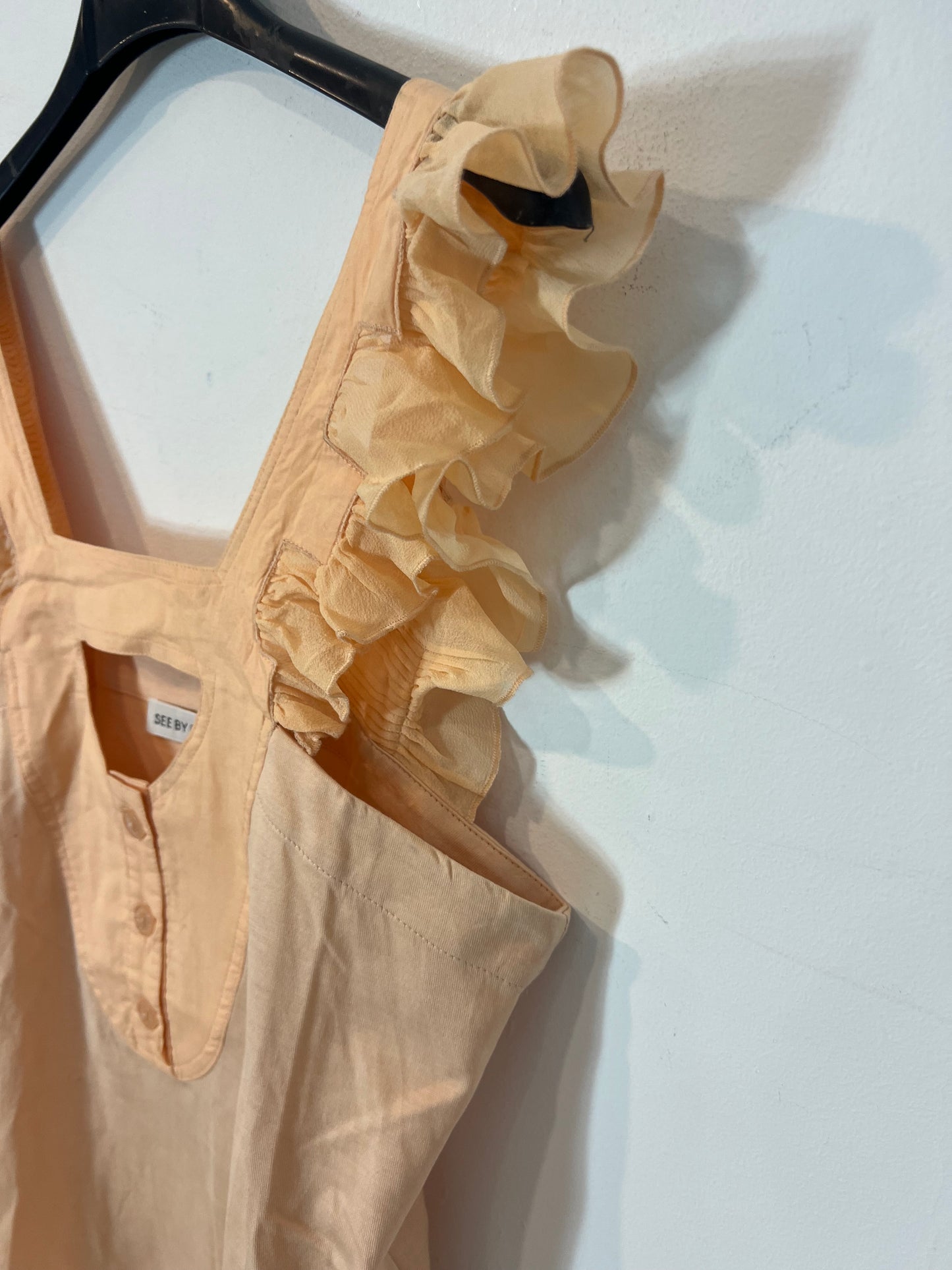 SEE BY CHLOÉ. Top tono pastel algodón y seda. T 40 (s)