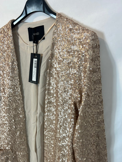 HAKEI. Blazer beige lentejuelas T.l
