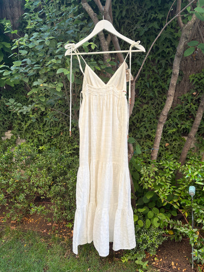 Vestido largo blanco conchas