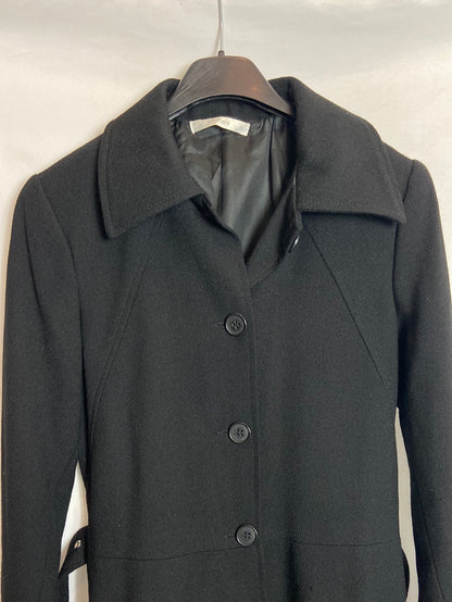 CLOTHES. Abrigo negro textura. T 36