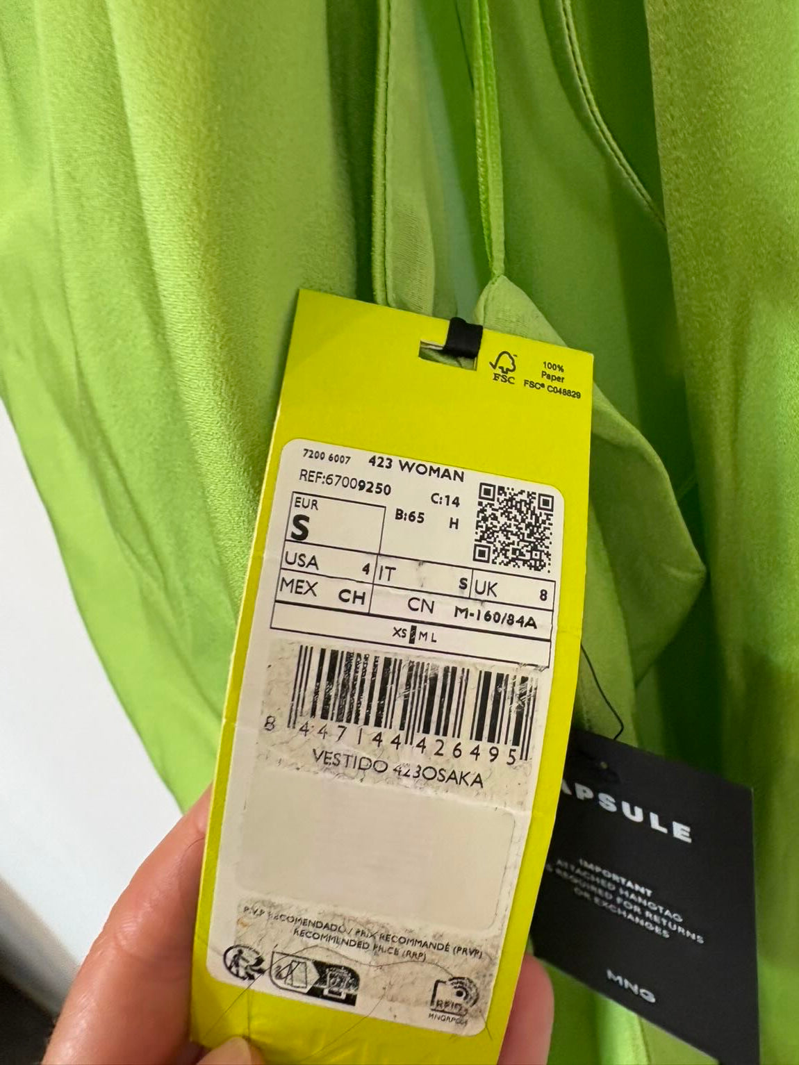 MANGO CÁPSULE. Vestido asimétrico cuello lazada