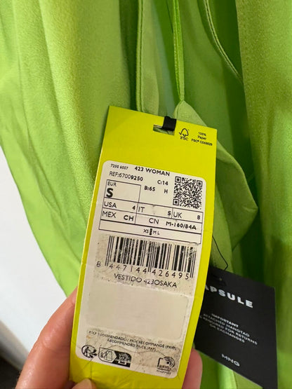 MANGO CÁPSULE. Vestido asimétrico cuello lazada