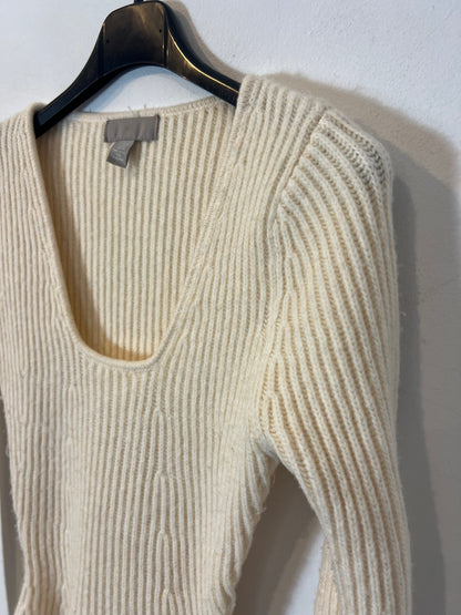 H&M. Top punto beige claro entallado. T XS