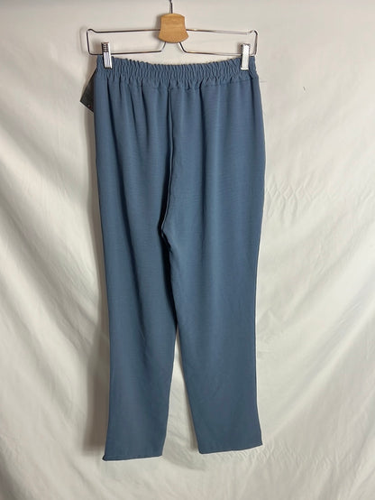 TONDA. Pantalón azul fluido. T L