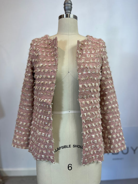 DAVID CHRISTIAN. Chaqueta tweed flecos T.34