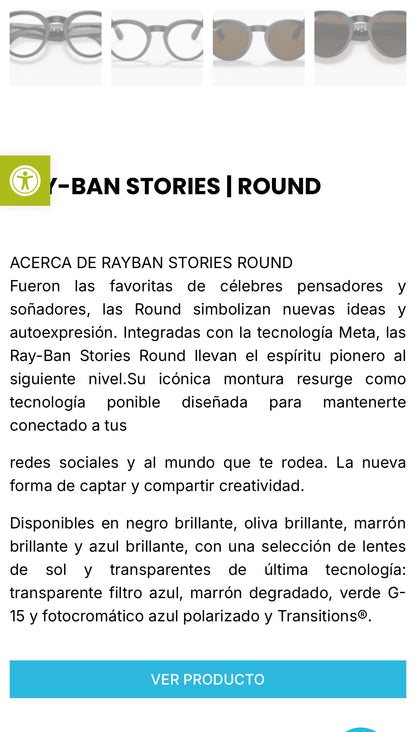 RAYBAN META. Gafas Stories Round