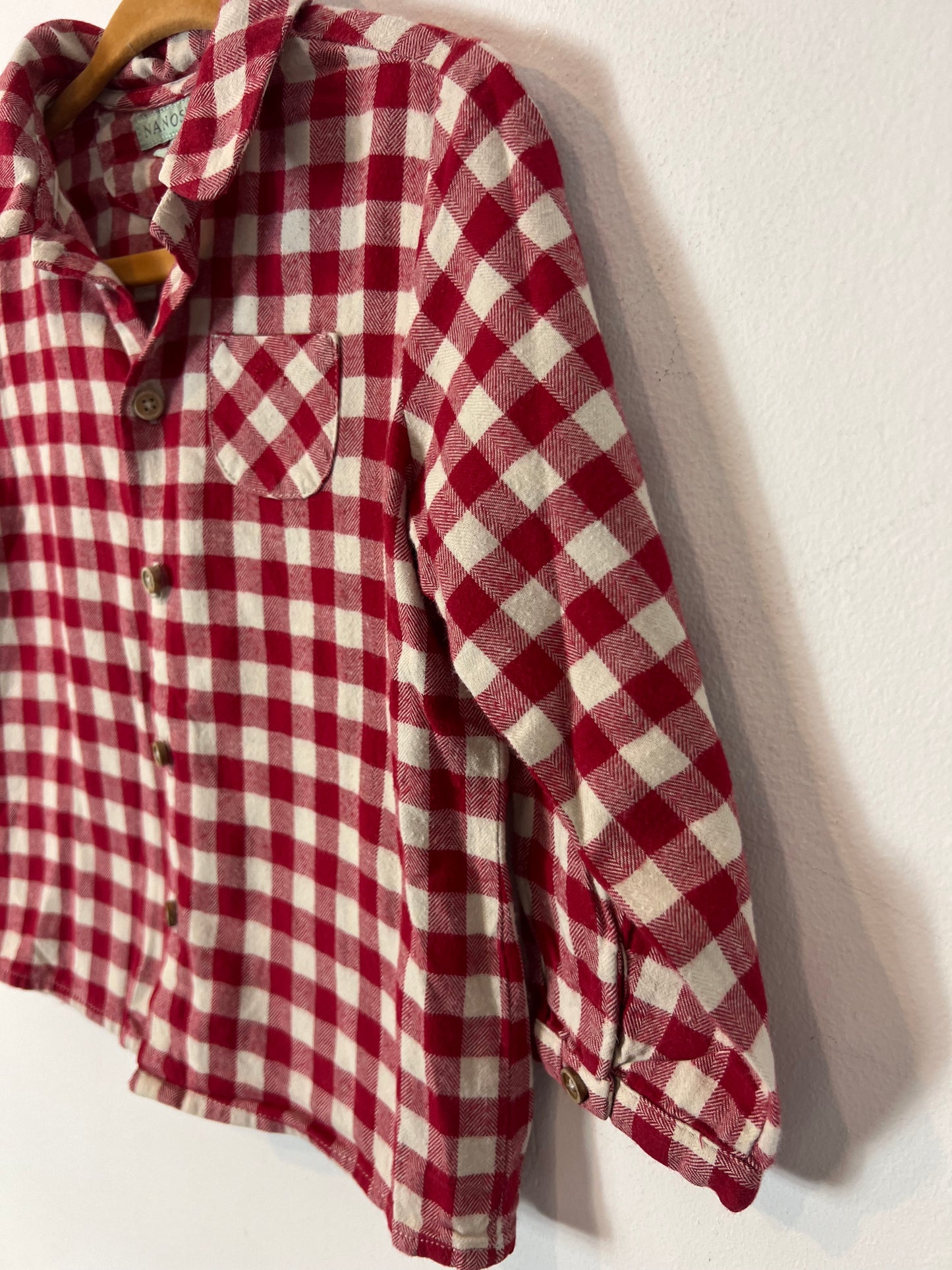 NANOS. Camisa cuadros textura. T 24 meses