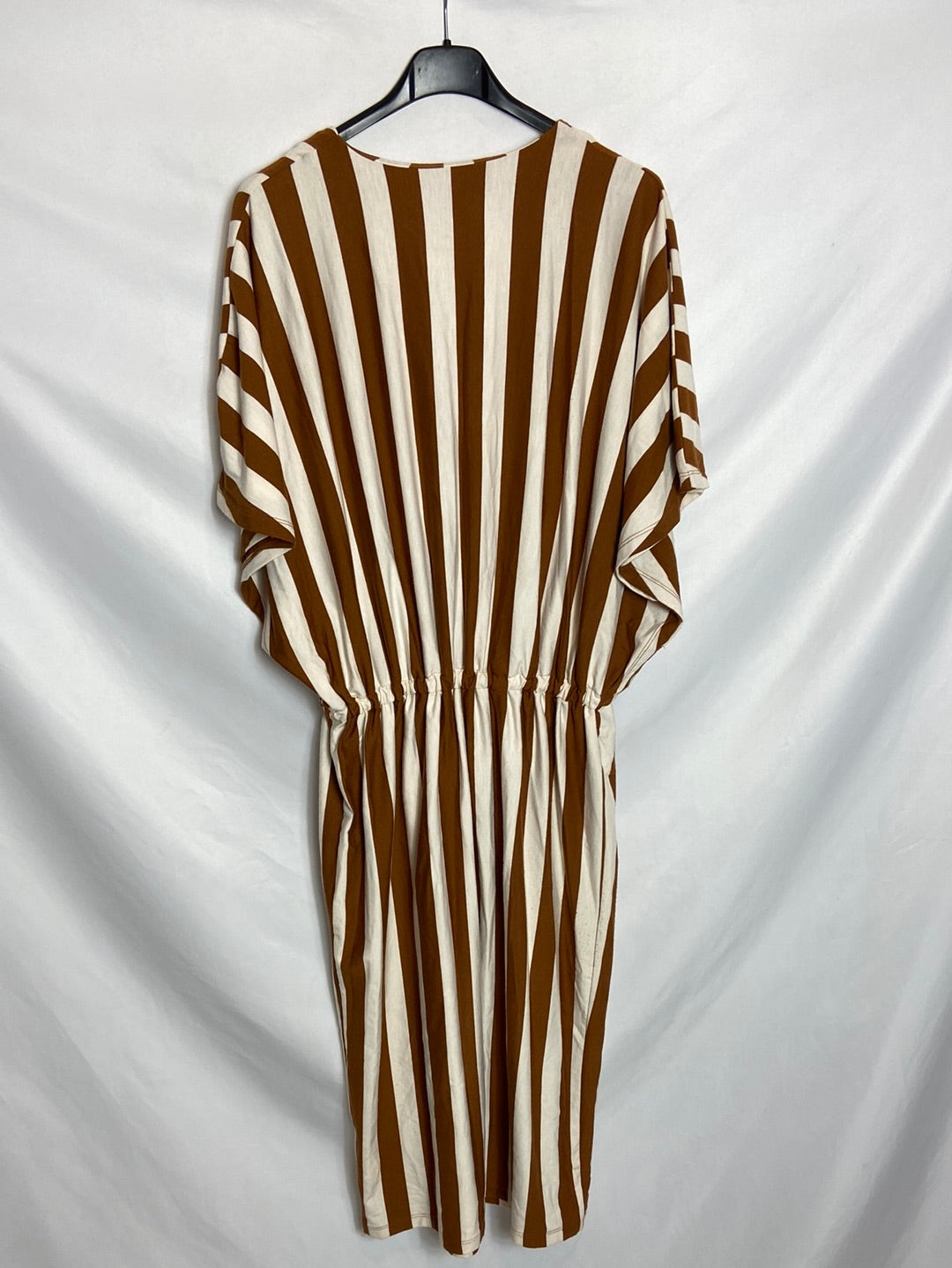 ZARA. Brown striped dress TS