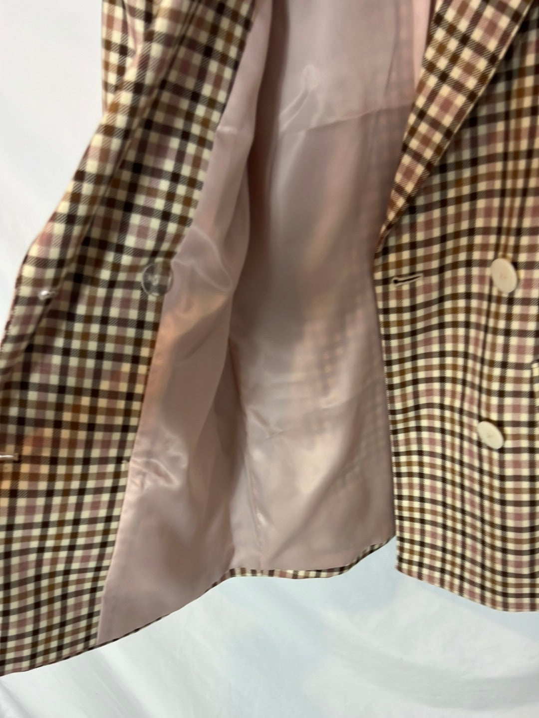 PRIMARK. Double-breasted checked blazer. Size XS