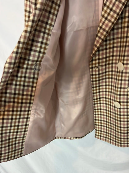 PRIMARK. Double-breasted checked blazer. Size XS