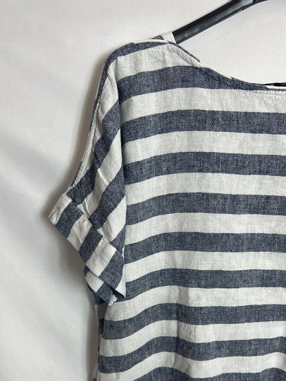 ZARA. Top rayas efecto lino. T M