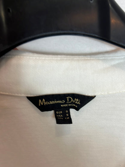 MASSIMO DUTTI. Off-white textured overshirt. TS