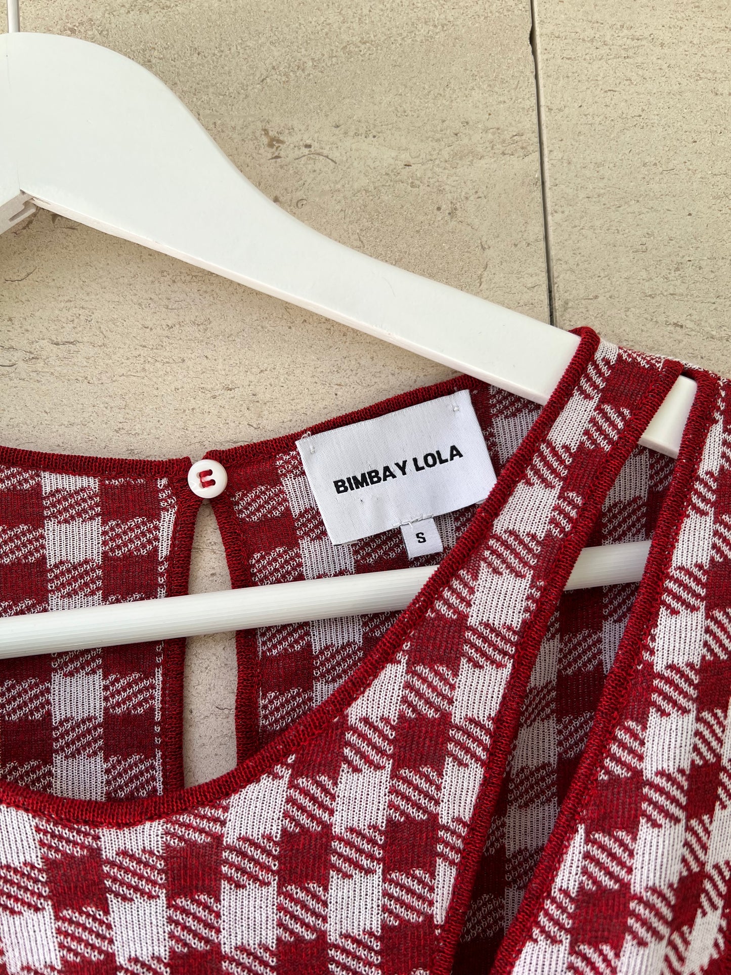 BIMBA Y LOLA. Vestido abertura cuadros T.s