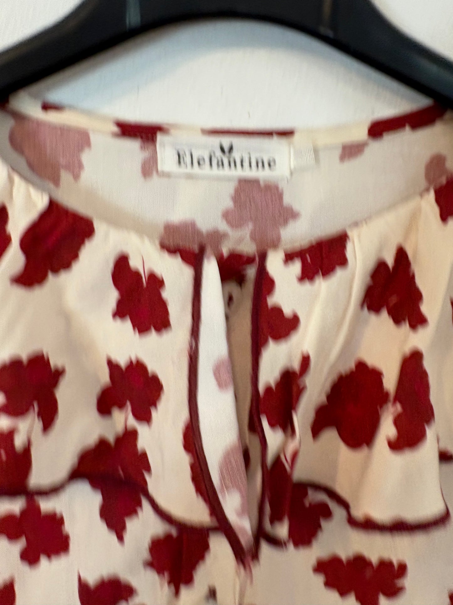 ELEFANTINE. Beige blouse with ruffled neck. Yours