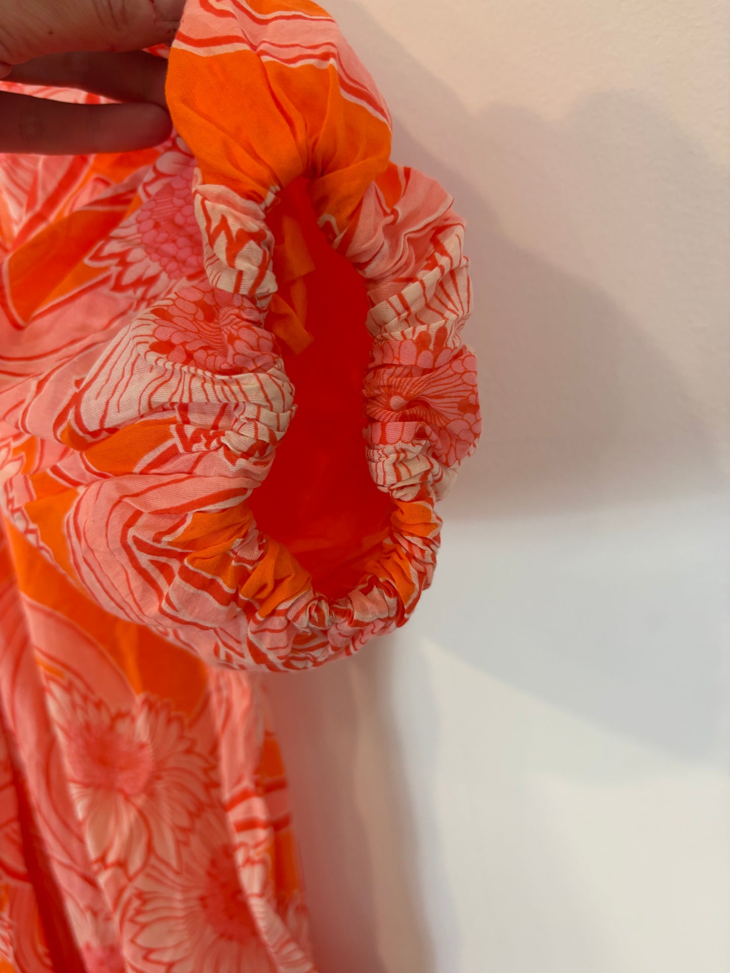 OTRAS. Vestido largo estampados naranjas. T S