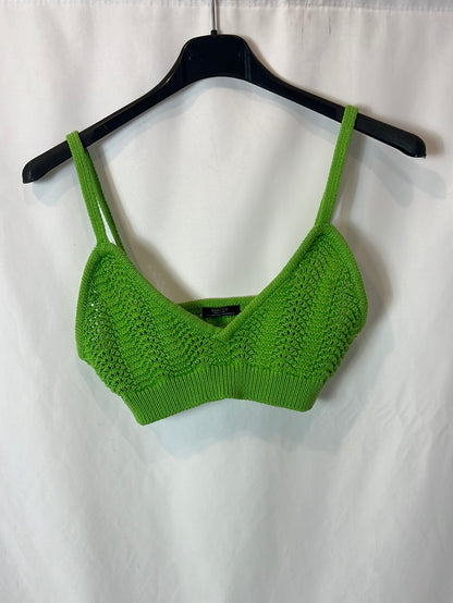 PARFOIS. total look verde croché T.u(m)