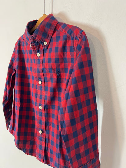 RALPH LAUREN. Camisa cuadros rojos y azules. T 2 años